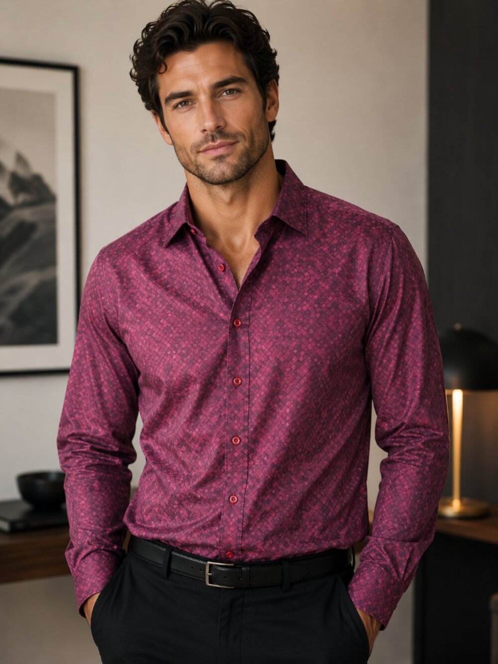 Robert Graham Beet Red Long Sleeve Shirt